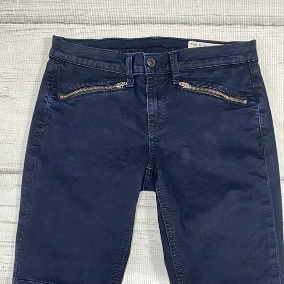 Rag & Bone Jeans Skinny Zipper Denim Wax Black Size 25 - Picture 5 of 11